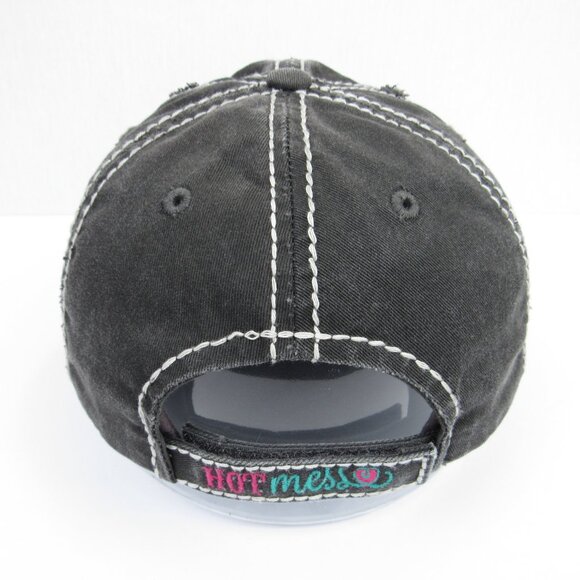 Hot Southern Mess Women's Gray Cap Distressed Baseball Hat Kbethos Vintage - Picture 6 of 11